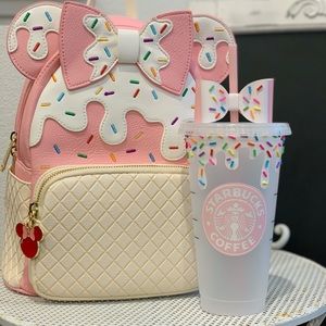 SOLD Loungefly Strawberry Sundae and Starbucks Tumbler